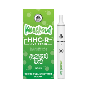 FOREBIDDEN FRUIT-KNOCKOUT 1 GRAM FULL SPECTRUM INDICA HHC-R DISPOSABLE VAPE