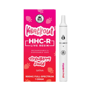 STRAWBERRY COUGH-KNOCKOUT 1 GRAM FULL SPECTRUM SATIVA HHC-R DISPOSABLE VAPE