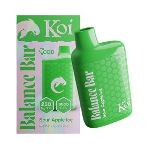 SOUR APPLE ICE-KOI 6000 PUFF CBD 250MG BALANCE BAR DISPOSABLE VAPE