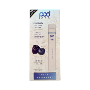 BLUE RASPBERRY-500MG POD CBD DISPOSABLE VAPE