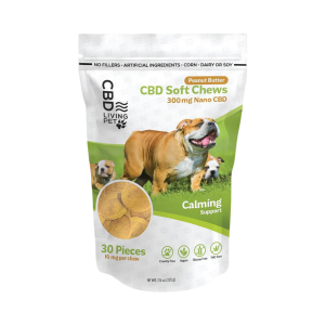 300MG CALMING PEANUT BUTTER SOFT CBD DOG CHEWS-CBD LIVING PET